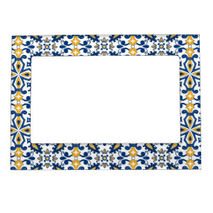 💙💛 Beautiful blue and yellow Azulejos, Magnetic Frame