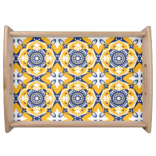 💛💙🤍 Beautiful blue and yellow Azulejos Serving Tray