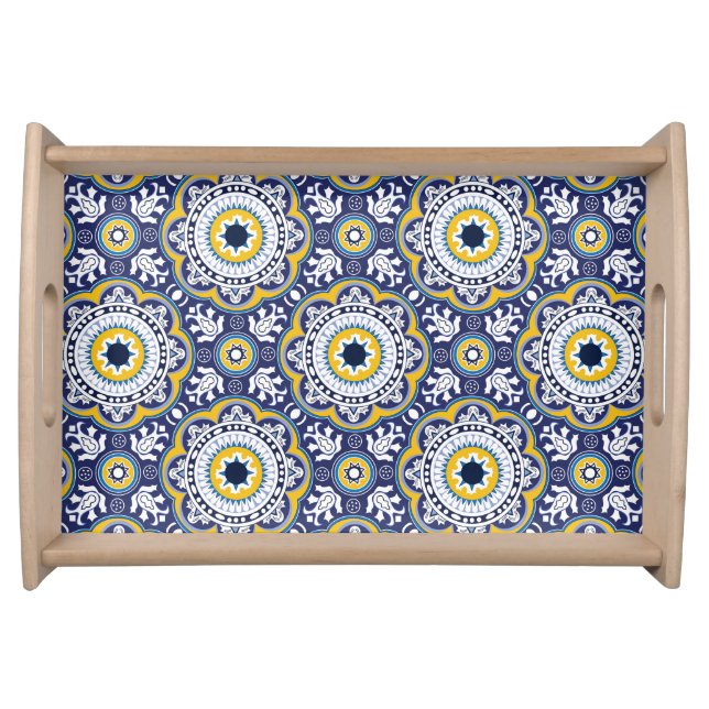 😍 Beautiful blue and yellow Azulejos,  Serving Tray (Front)