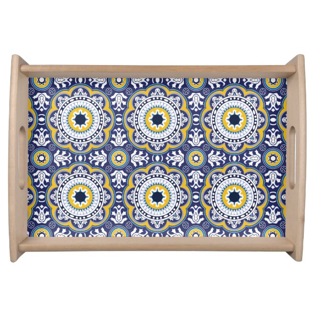 😍 Beautiful blue and yellow Azulejos,  Serving Tray (Front)