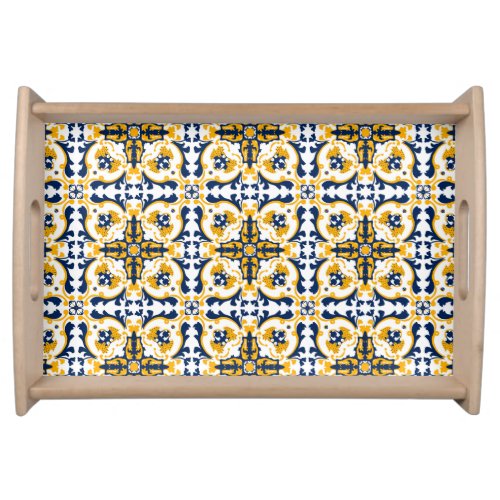  Beautiful blue and yellow Azulejos  Serving Tray