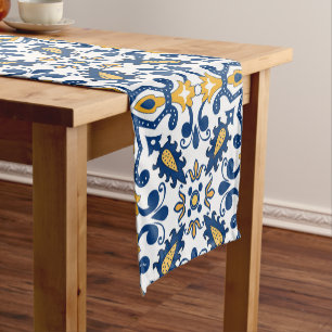 💙💛 Beautiful blue and yellow Azulejos, Short Table Runner