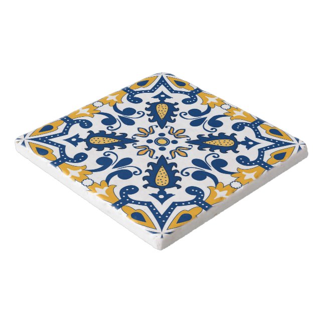 💙💛 Beautiful blue and yellow Azulejos, Trivet (Corner)