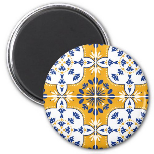 Beautiful Blue and yellow Portuguese Azulejo Magnet