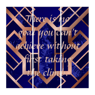 Beautiful Blue Art Triptych Art. There is no Goal.