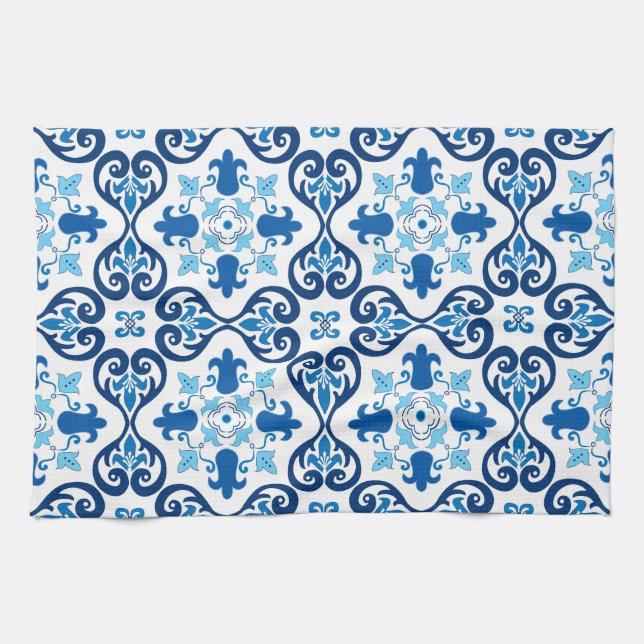 💙 Beautiful blue Azulejos III  Kitchen Towel (Horizontal)