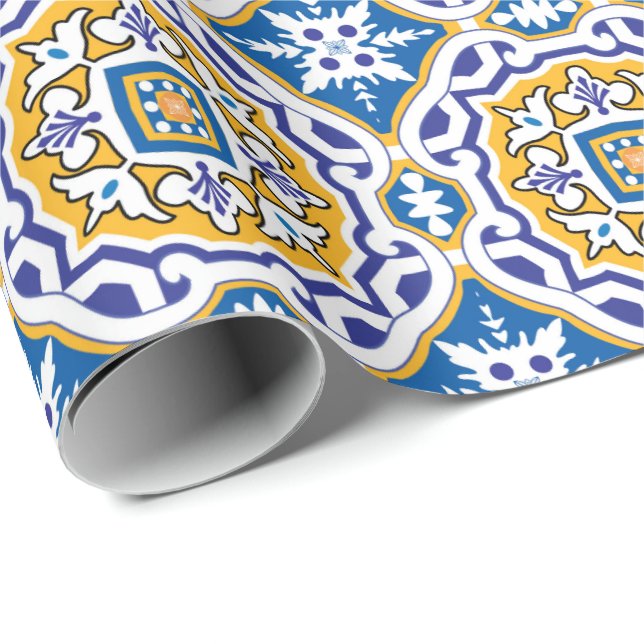 💙 Beautiful blue Azulejos IV Wrapping Paper (Roll Corner)