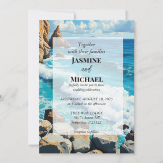  Beautiful Blue Beach Invitation