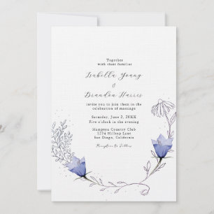 Beautiful Blue Bellflower Wedding Invitation