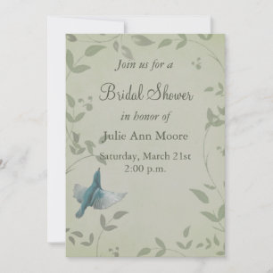Beautiful Blue Bird Bridal Shower Invitation