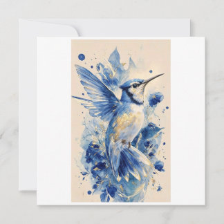beautiful blue bird card