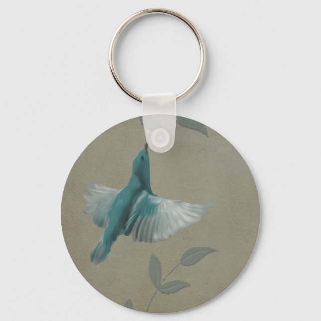 Beautiful Blue Bird Keychain (Front)