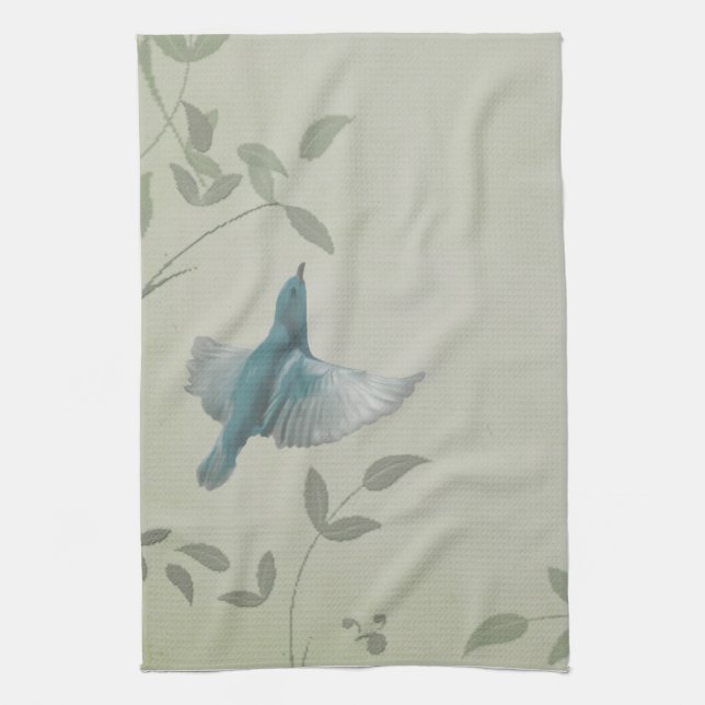 Beautiful Blue Bird Kitchen Towel (Vertical)