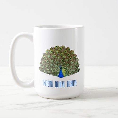 Beautiful Blue Bird Peacock Coffee Mug