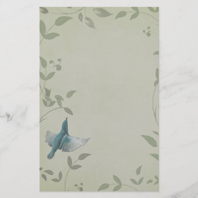 Beautiful Blue Bird Stationery (Front)