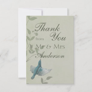 Beautiful Blue Bird  Thank You Card