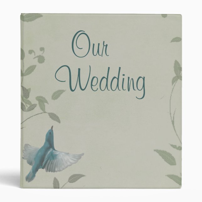 Beautiful Blue Bird Wedding Photo Album Binder (Front)