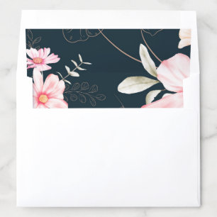 Beautiful Blue Blush Floral Wedding Envelope Liner