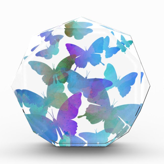 Beautiful Blue Butterflies Acrylic Award (Front)