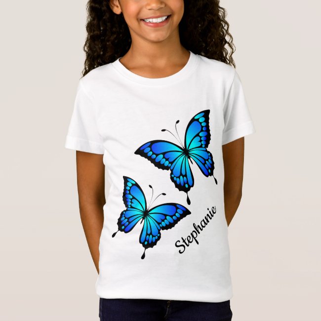 Beautiful Blue Butterflies Kids Shirt