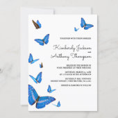 Beautiful Blue Butterflies Wedding Invitation (Front)