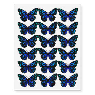 Beautiful Blue Butterfly Design Temporary Tattoos