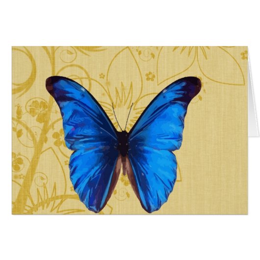 Beautiful Blue Butterfly Vintage art (Front Horizontal)