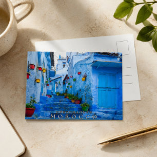 Beautiful Blue Chefchaouen Moroccan Architecture Postcard