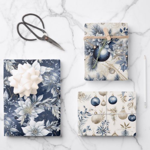 Beautiful Blue Christmas Bauble  Mix Wrapping Paper Sheets