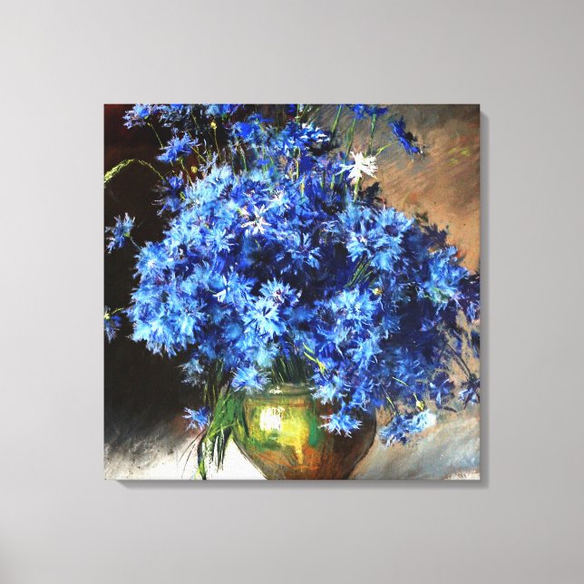 Beautiful Blue Cornflowers Canvas Print (Front)