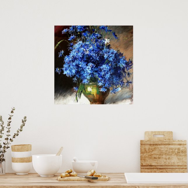 Beautiful Blue Cornflowers Poster (Kitchen)