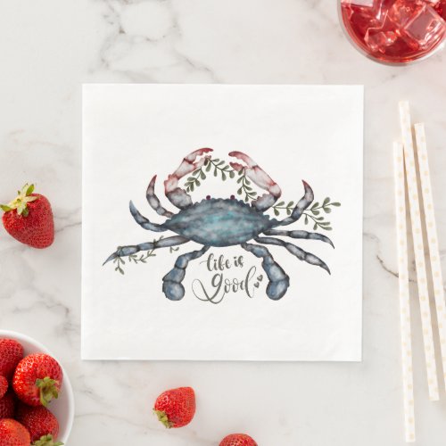 Beautiful Blue Crab Art Design Paper Napkin
