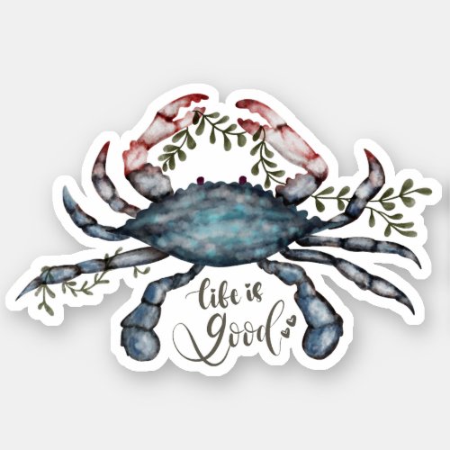 Beautiful Blue Crab Art Design Sticker