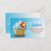 beautiful blue cupcake business cards (Front/Back)