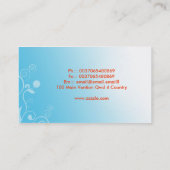 beautiful blue cupcake business cards (Back)