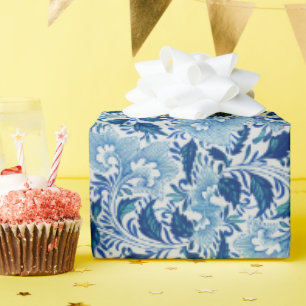 Beautiful Blue Damask Wrapping Paper