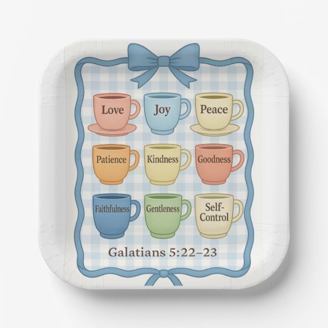 Beautiful Blue design Paper Plates (Front)