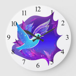 Beautiful Blue Dove Graphic Large Clock