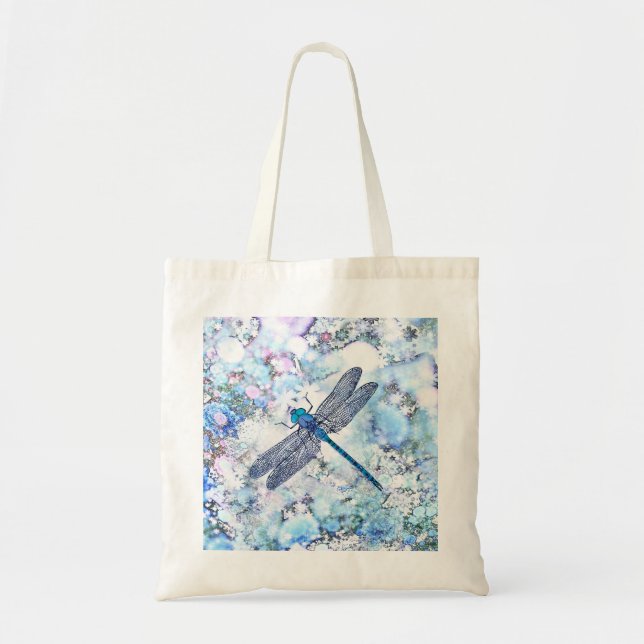 Beautiful Blue Dragonfly Tote Bag (Front)