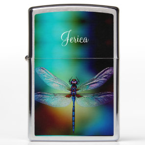 Beautiful Blue Dragonfly Zippo Lighter