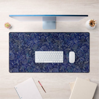 Beautiful Blue Dreamy Batik Botanicals Desk Mat