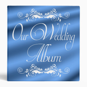 Beautiful Blue Elegant Satin Wedding Photo Album Binder