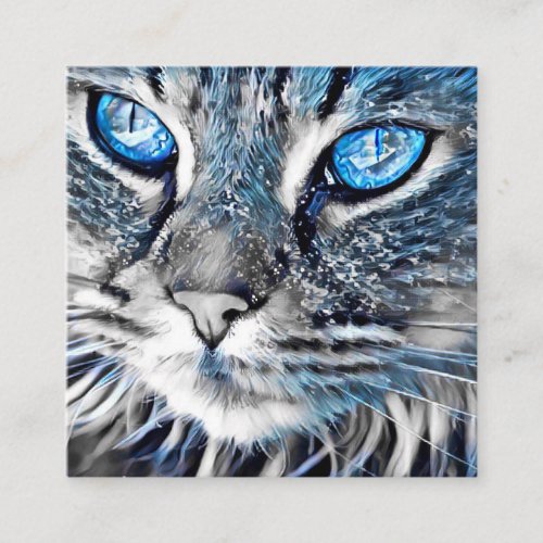 Beautiful blue_eyed cat appointment card