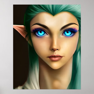 Beautiful Blue Eyed Fairy Poster