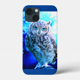 Beautiful blue eyed owl iPhone 13 mini case