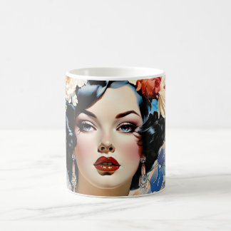 Beautiful Blue Eyes An Art Deco Flapper Coffee Mug