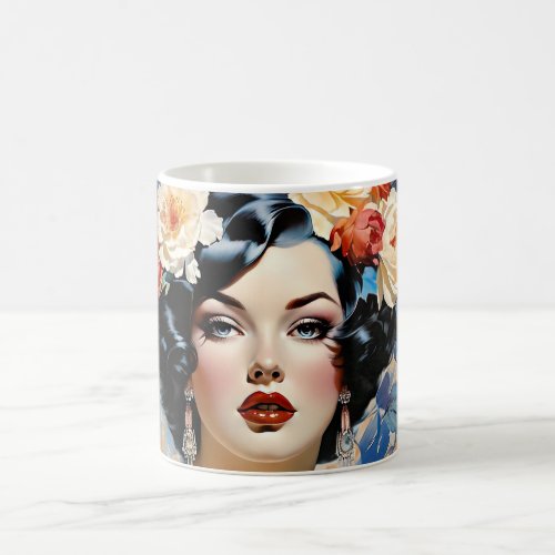 Beautiful Blue Eyes An Art Deco Woman Coffee Mug