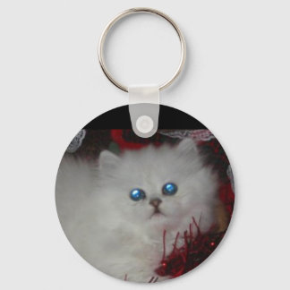 Beautiful Blue Eyes Cat  Keychain