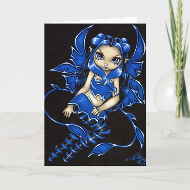 "Beautiful Blue Fairy" Greeting Card (Front)