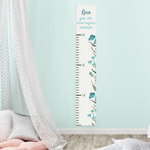 Beautiful Blue Floral Beyond Measure Growth Chart